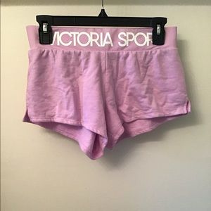 Purple exercise shorts